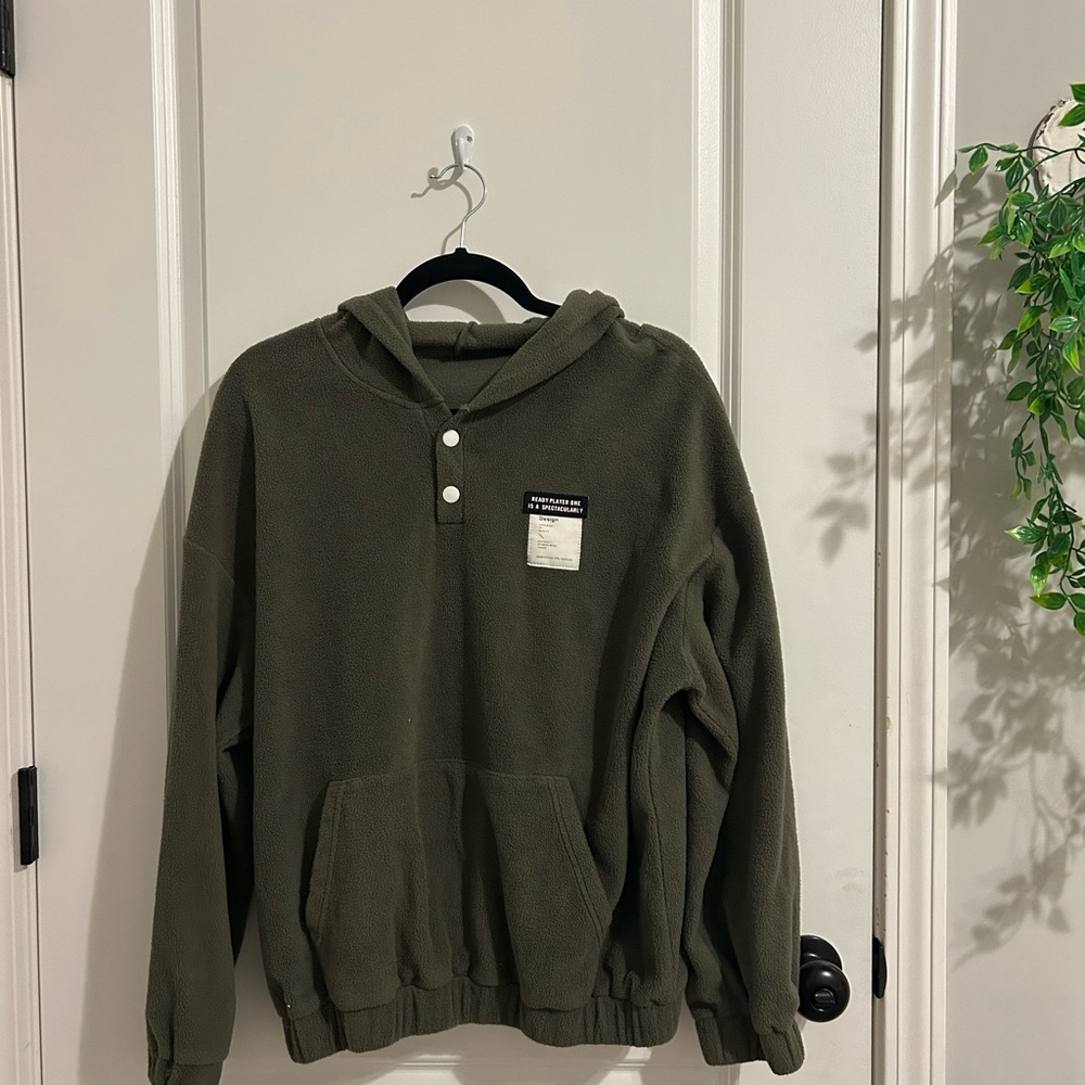 SHEIN Olive Green Hoodie Jacket